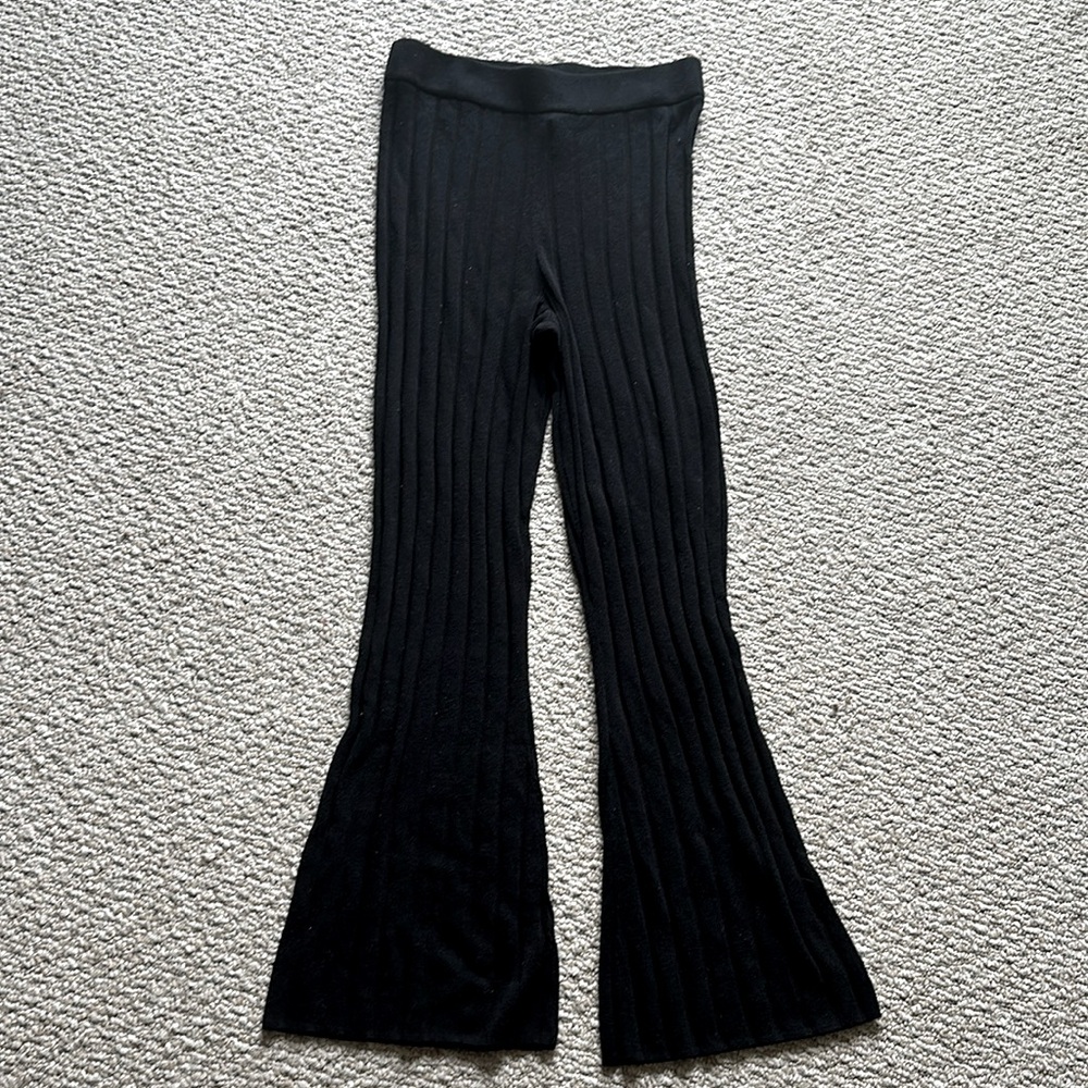 Flared ribbed pj pants
